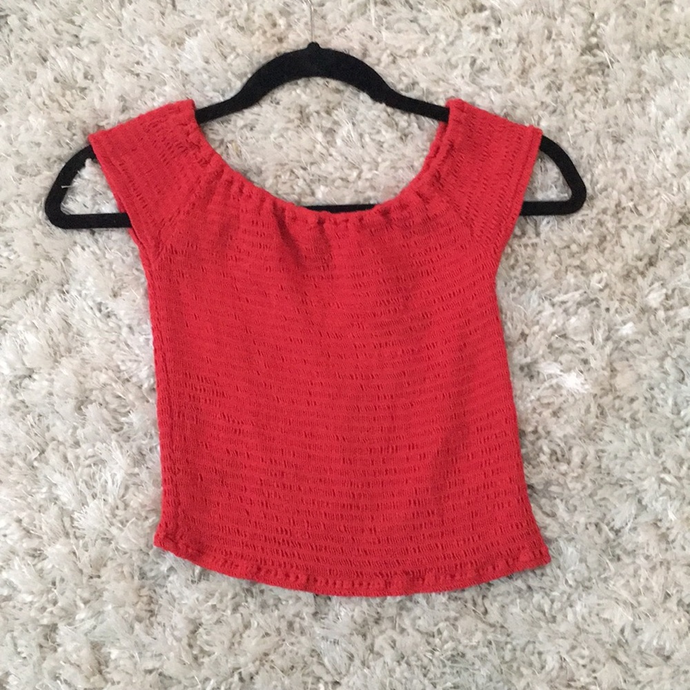 Brandy smocked off shoulder top